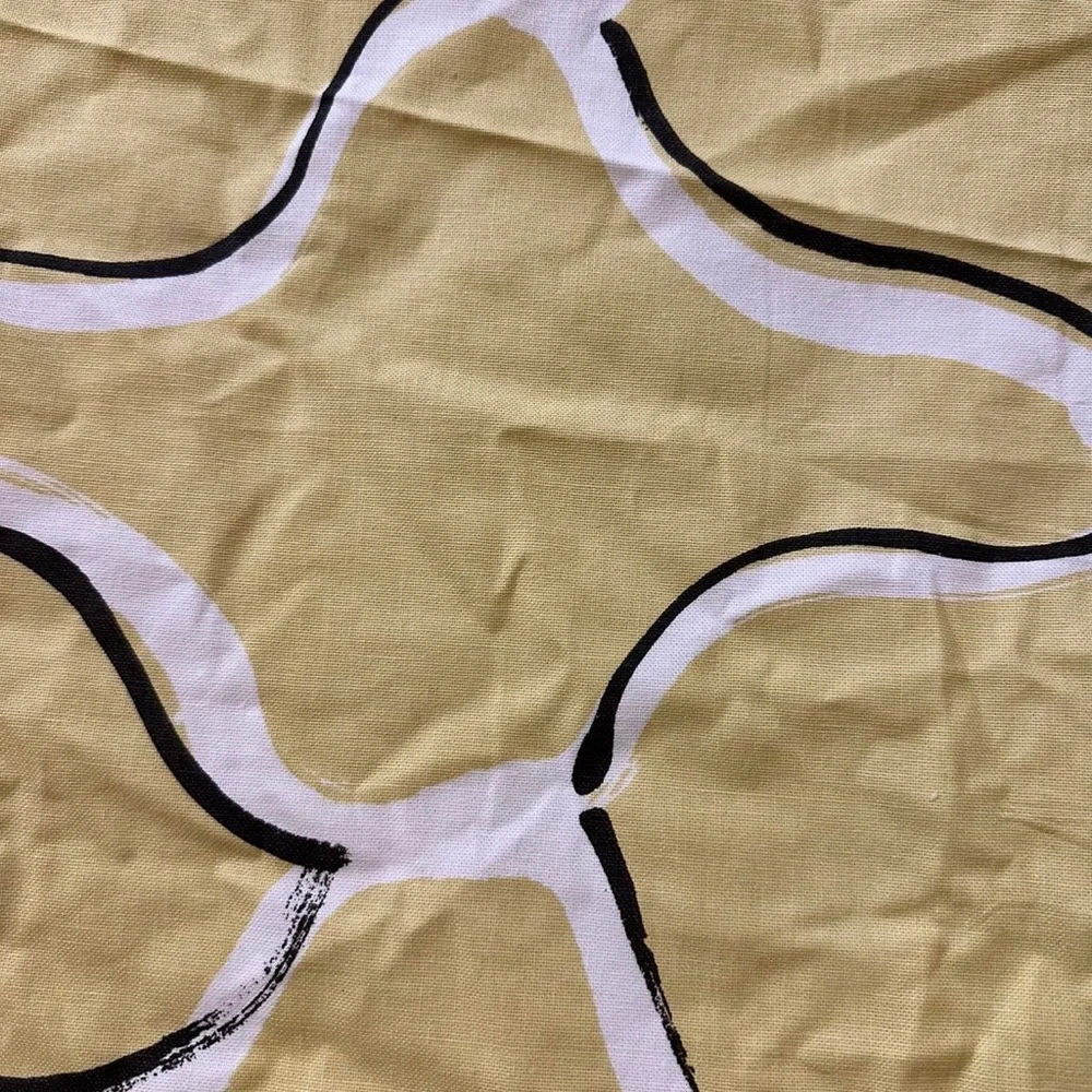 West elm 100% cotton fabric shower curtain - Citron Ogee yellow - single panel